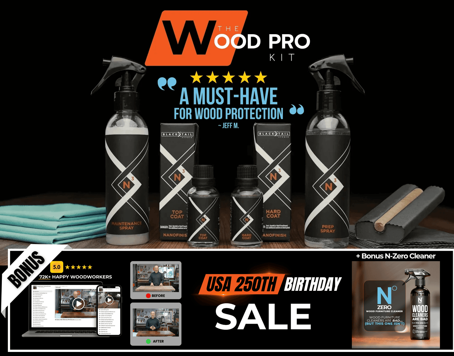 USA 250th Birthday Sale - N3 Nano: The Wood Pro Kit + Bonus N-ZERO